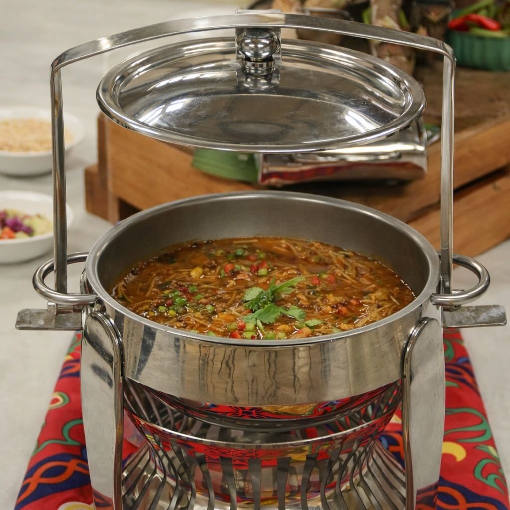 شوربة سخنة على مفرش رمضاني